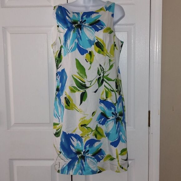Chetta B sleeveless floral print dress Sz 14 - Picture 1 of 5